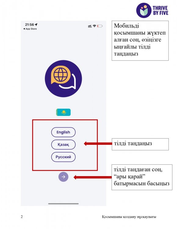 Ата-аналарға арналған мобильді қосымшасының қолдану нұсқаулығы